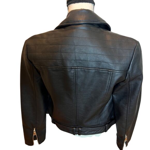 Express Black Faux Leather Moto Jacket – Size Medium - Picture 2 of 6